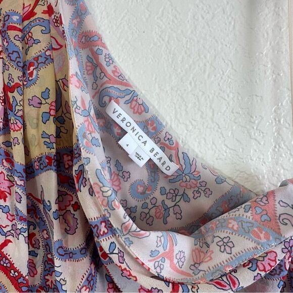 Veronica Beard Kimber Asymmetrical Dress Paisely Size 4 - Picture 4 of 12